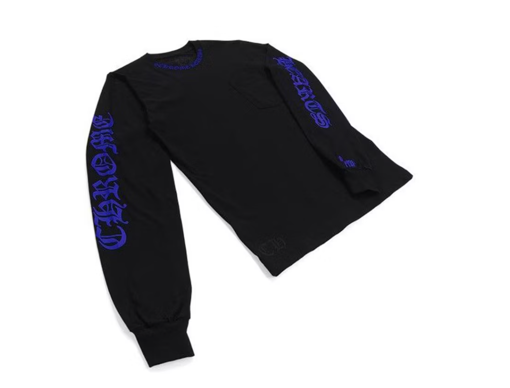 Chrome Hearts 1988 Neck Logo Long Sleeve T-shirt Black/Blue