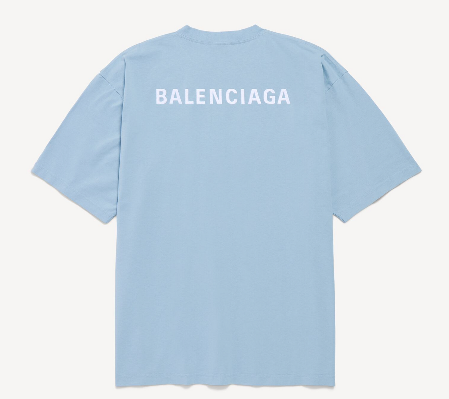 Balenciaga Back T-Shirt Light Blue/White