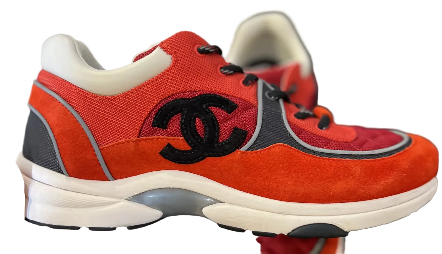 Chanel CC Trainer Red Black
