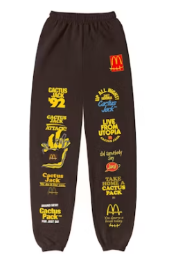 Travis Scott x McDonald's Sticker Bomb Sweatpants Brown