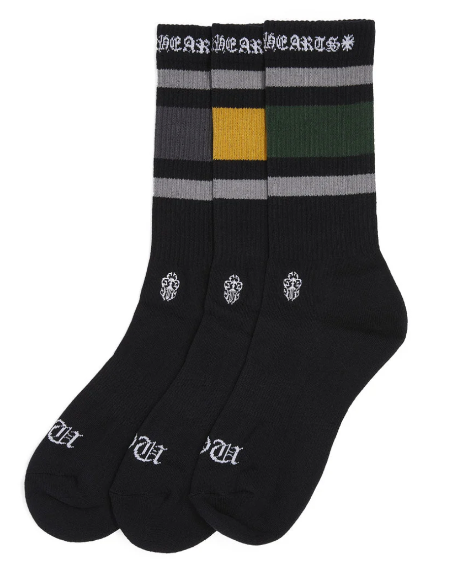 Chrome Hearts Sport Striped Socks Black