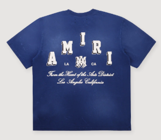 Amiri Vintage Collegiate Tee Blue