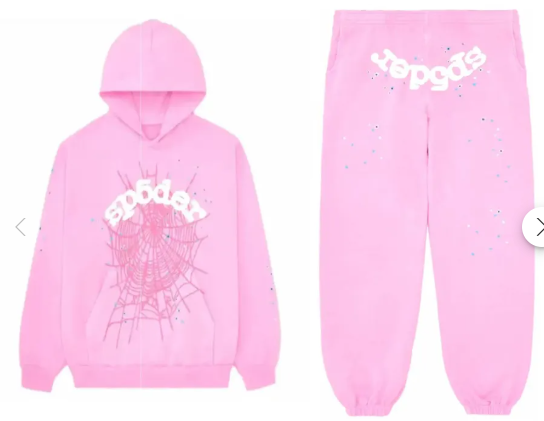 Sp5der OG Web Sweatsuit Pink