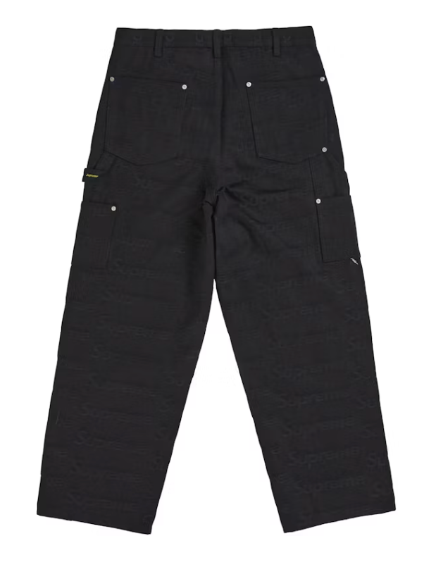 Supreme Jacquard Logos Double Knee Denim Painter Jean Black