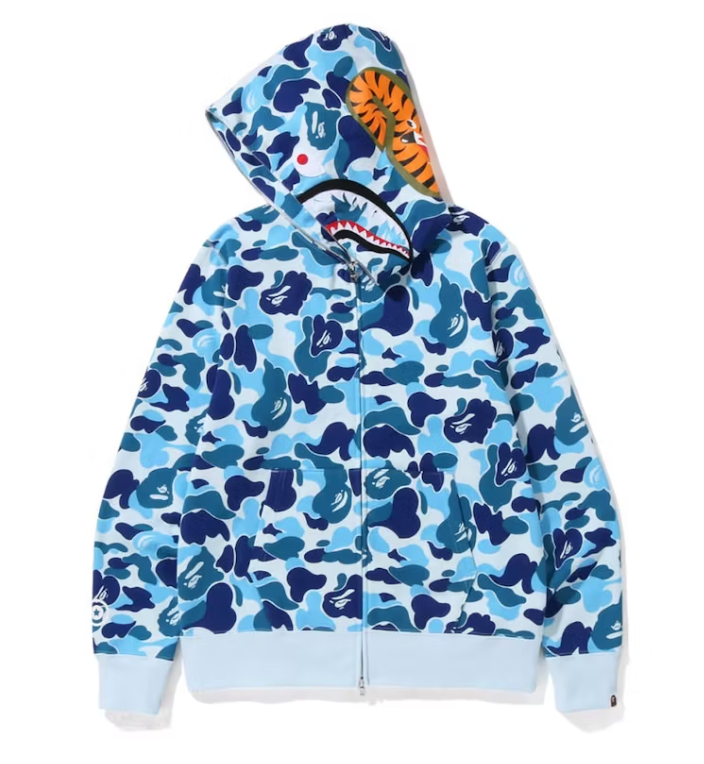 BAPE Big ABC Camo Shark Full Zip Hoodie Blue
