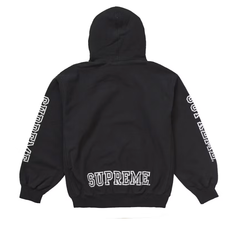 Supreme Collegiate Sleeve Hooded Sweatshirt Black