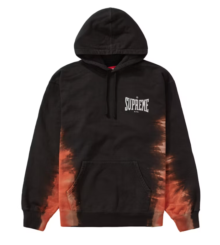 Supreme Bleached Hooded Sweatshirt Black