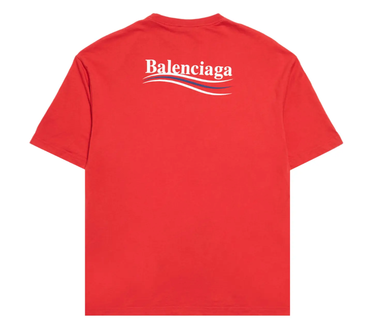 Balenciaga Political Campaign Embroidered Logo Tee Red