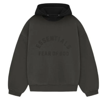 Fear of God Essentials SS24 Nylon Fleece Hoodie Ink Jet Black