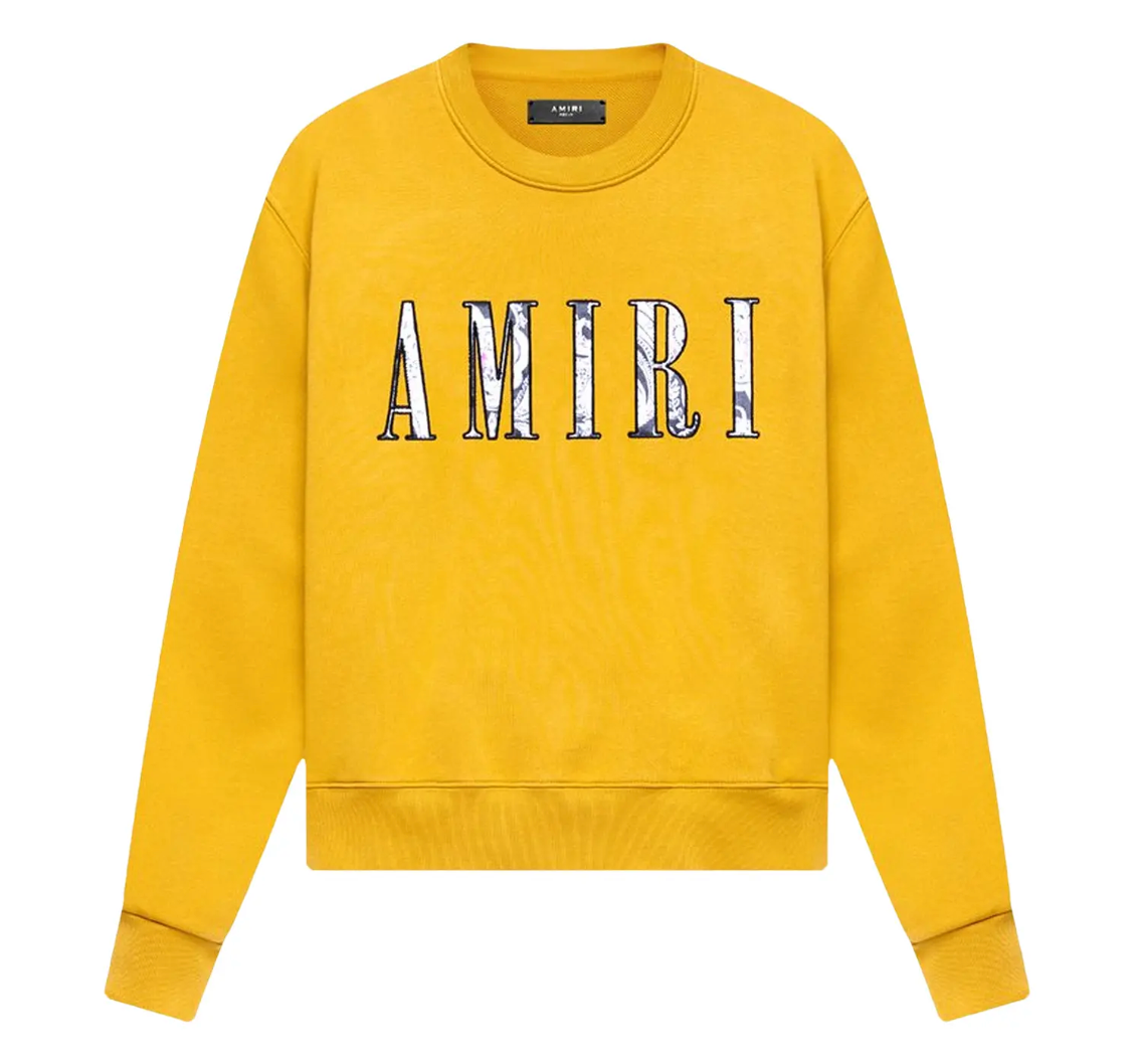 Amiri Paisley Core Logo Crew Gold