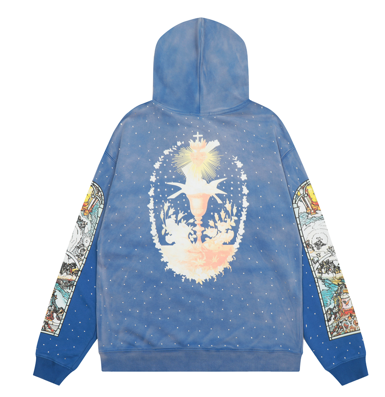 Who Decides War Chalice Embroidered Hooded Sweatshirt Indigo