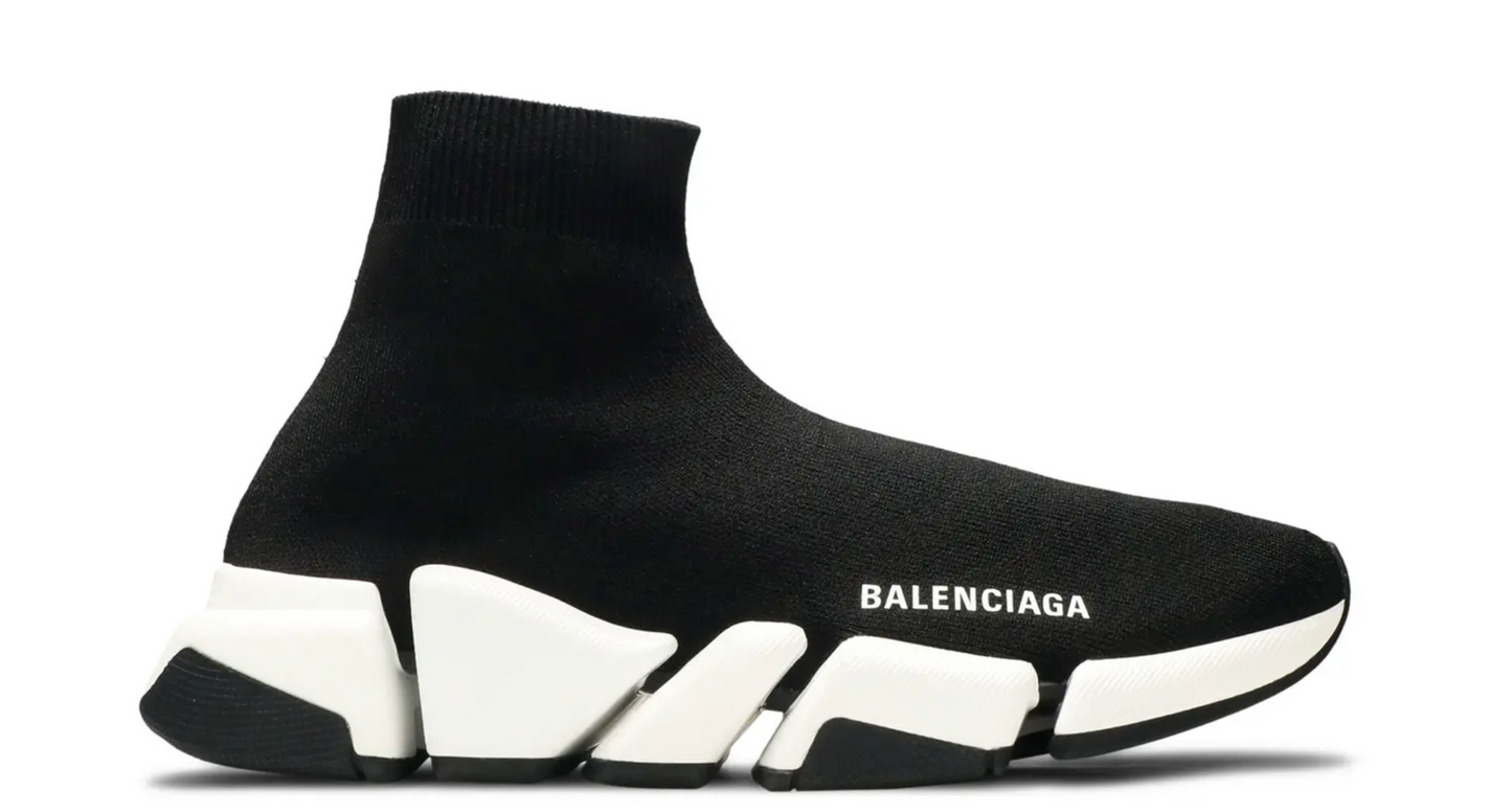Balenciaga Wmns Speed 2 Trainer Knit Black White