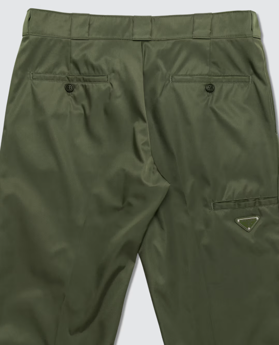 Prada Gabardine Nylon Track Pants Green