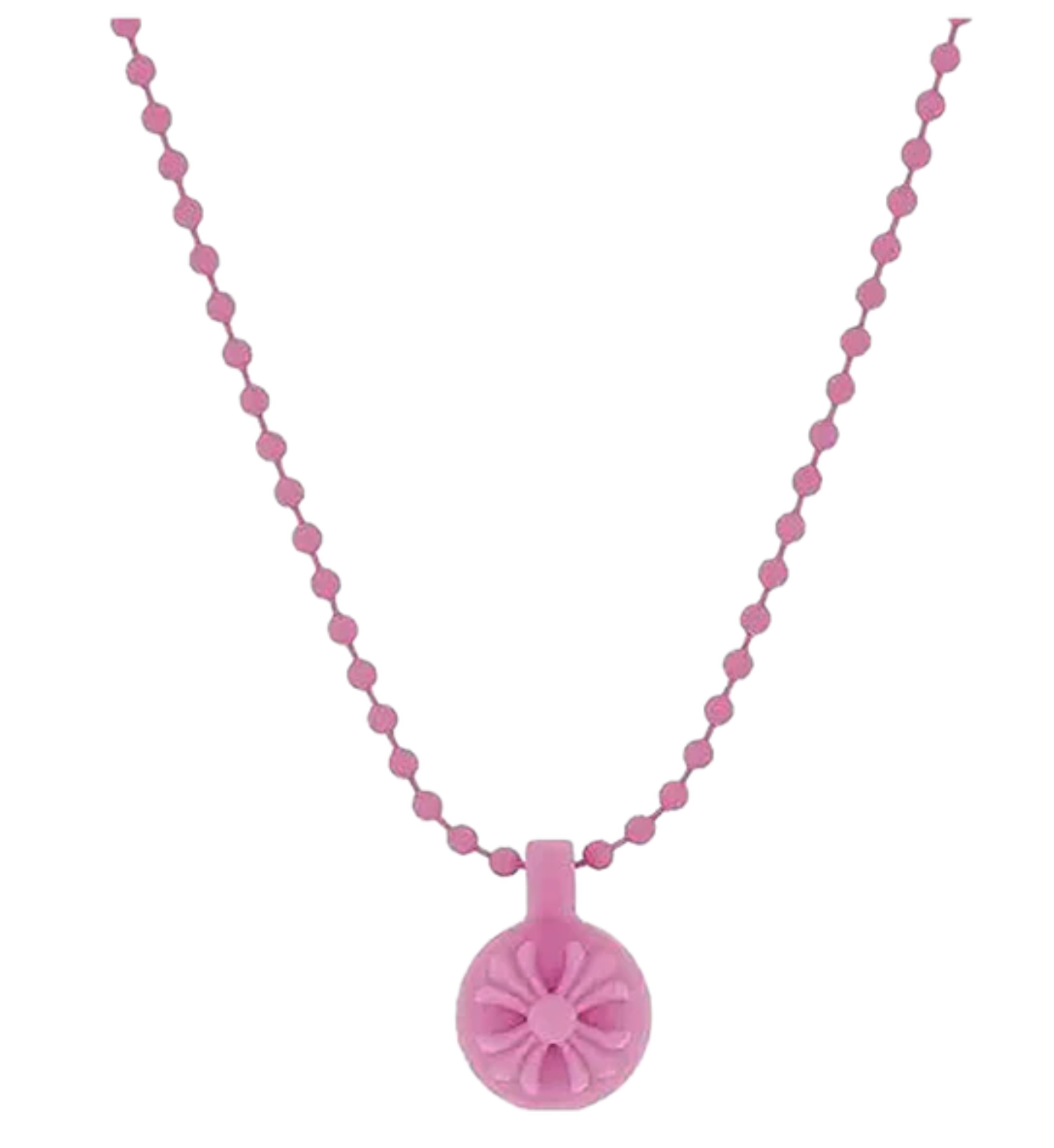Chrome Hearts Crossball Charm Pink Necklace