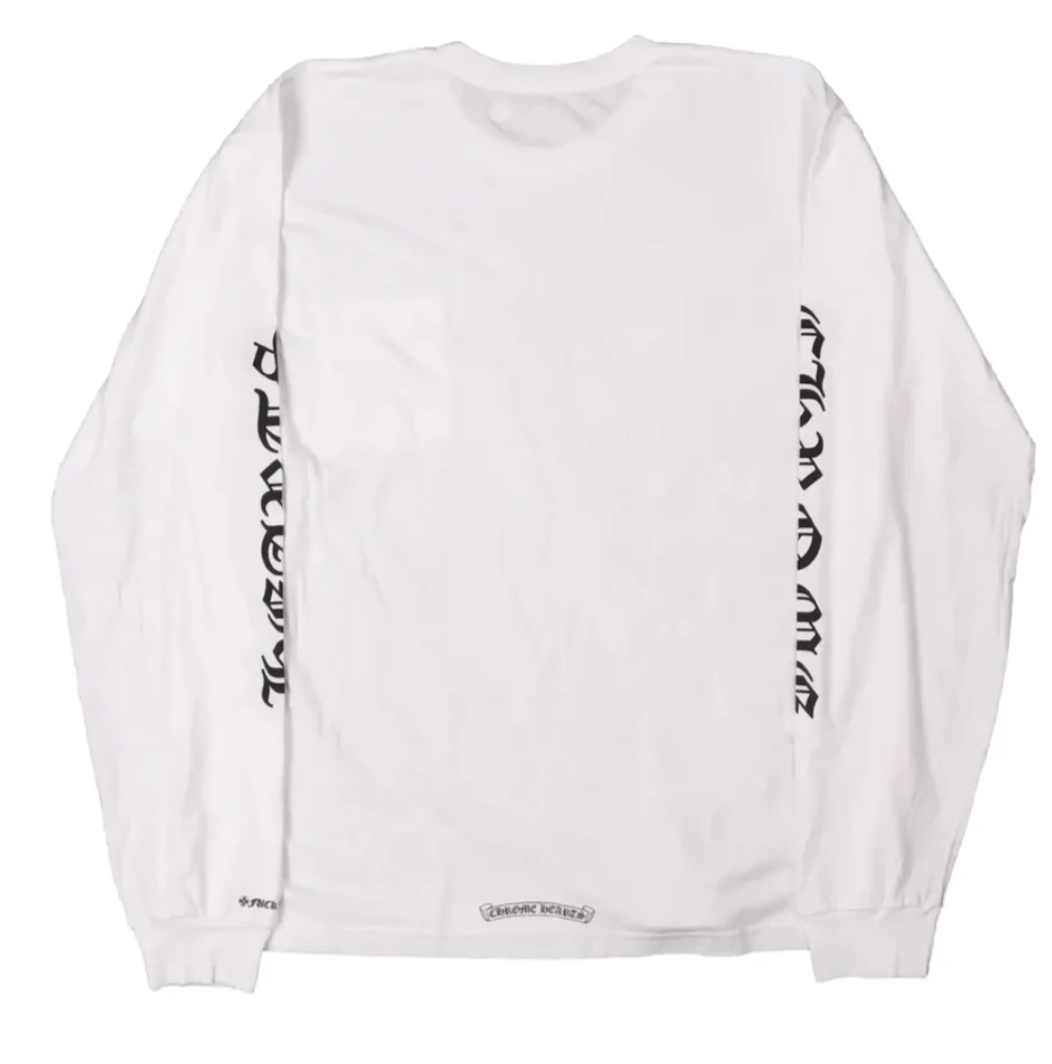 Chrome Hearts Neck Logo White Longsleeve Pocket Tee