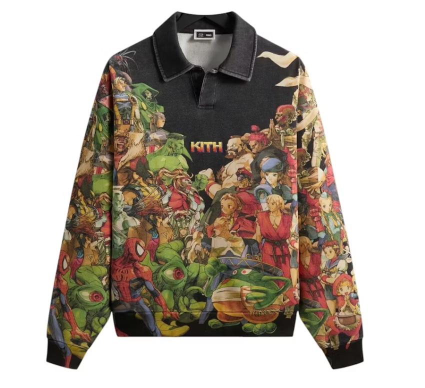 Kith x Marvel vs. Capcom Age of Heroes Nelson Fleece Rugby Black