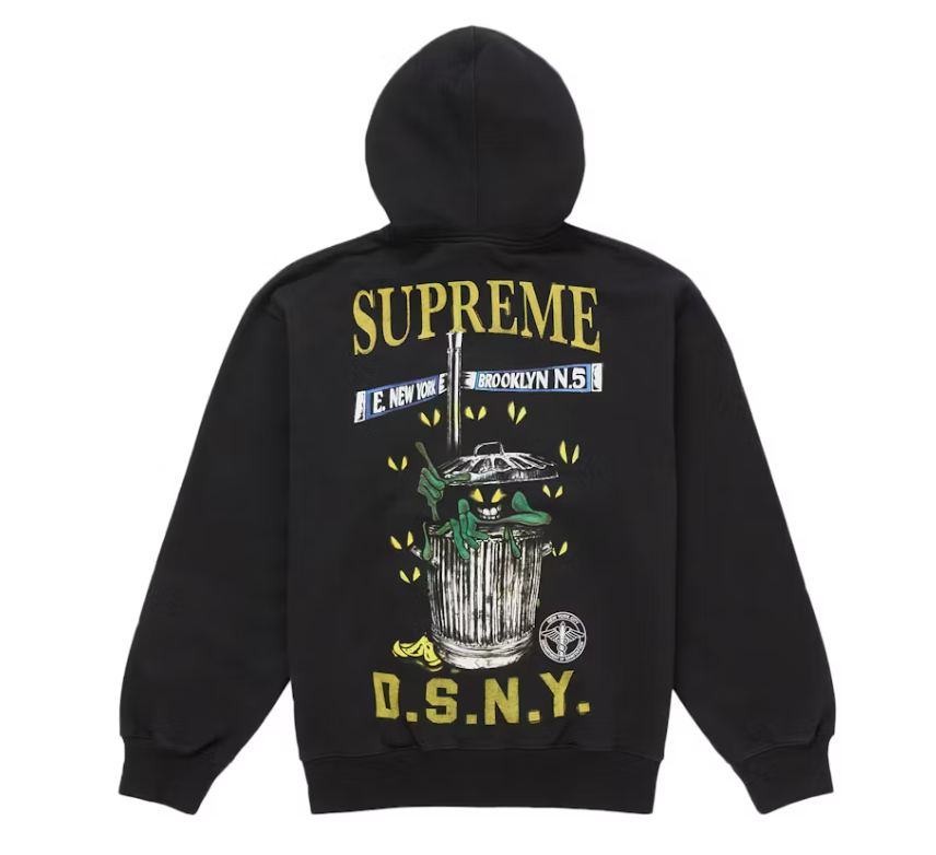 Supreme DSNY Zip Up Hooded Sweatshirt Black