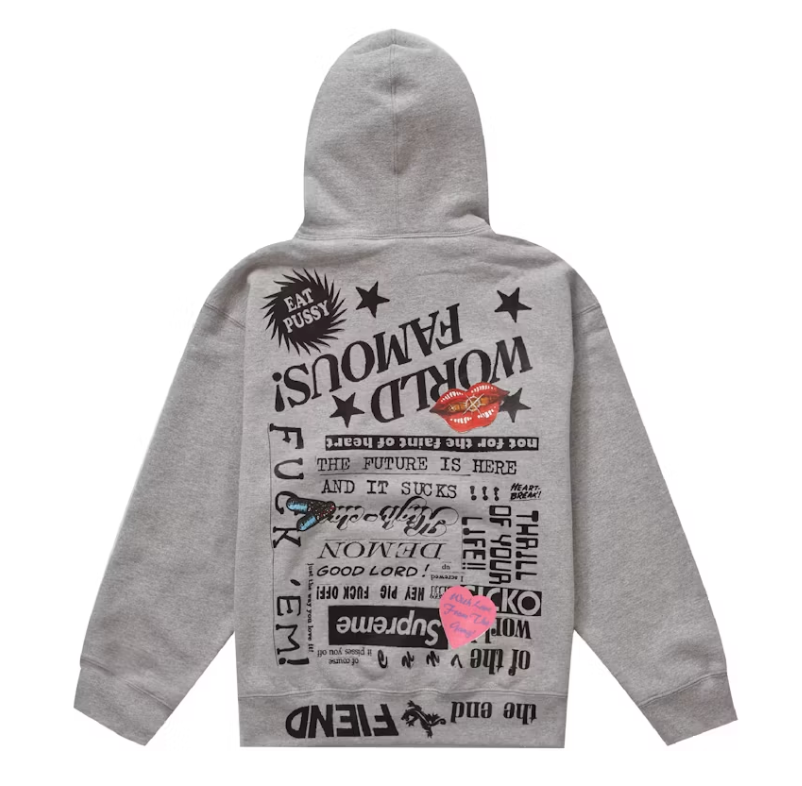 Supreme Fiend Hooded Sweatshirt Heather Grey