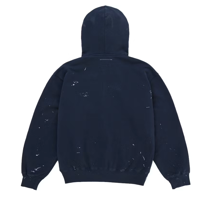 Supreme MM6 Maison Margiela Box Logo Zip Up Hooded Sweatshirt Navy