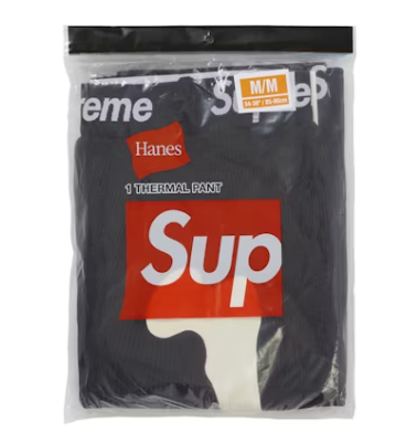 Supreme Hanes Bones Thermal Pant FW25 (1 Pack) Black