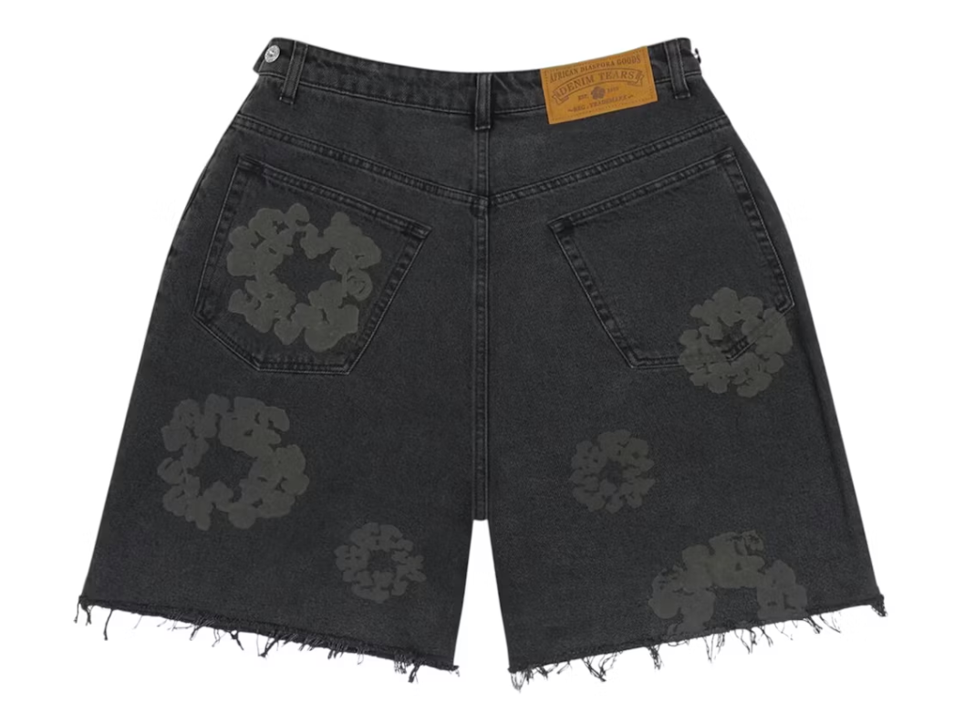 Denim Tears Mono Cotton Wreath Denim Shorts Black