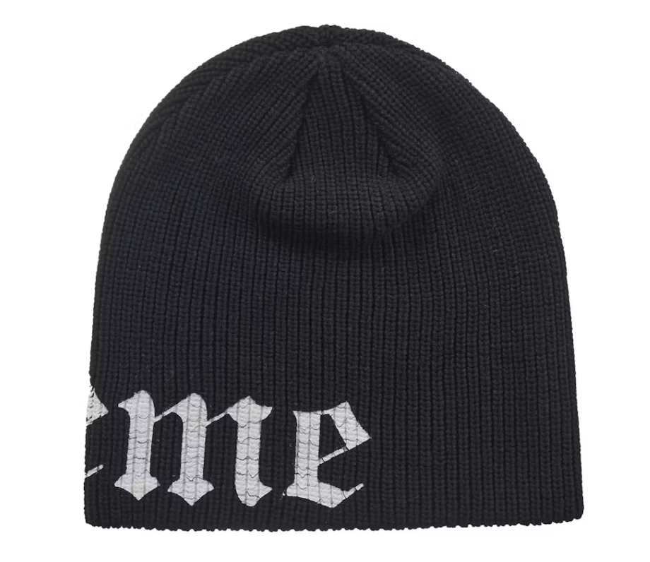 Supreme Old English Printed Beanie (SS26) Black