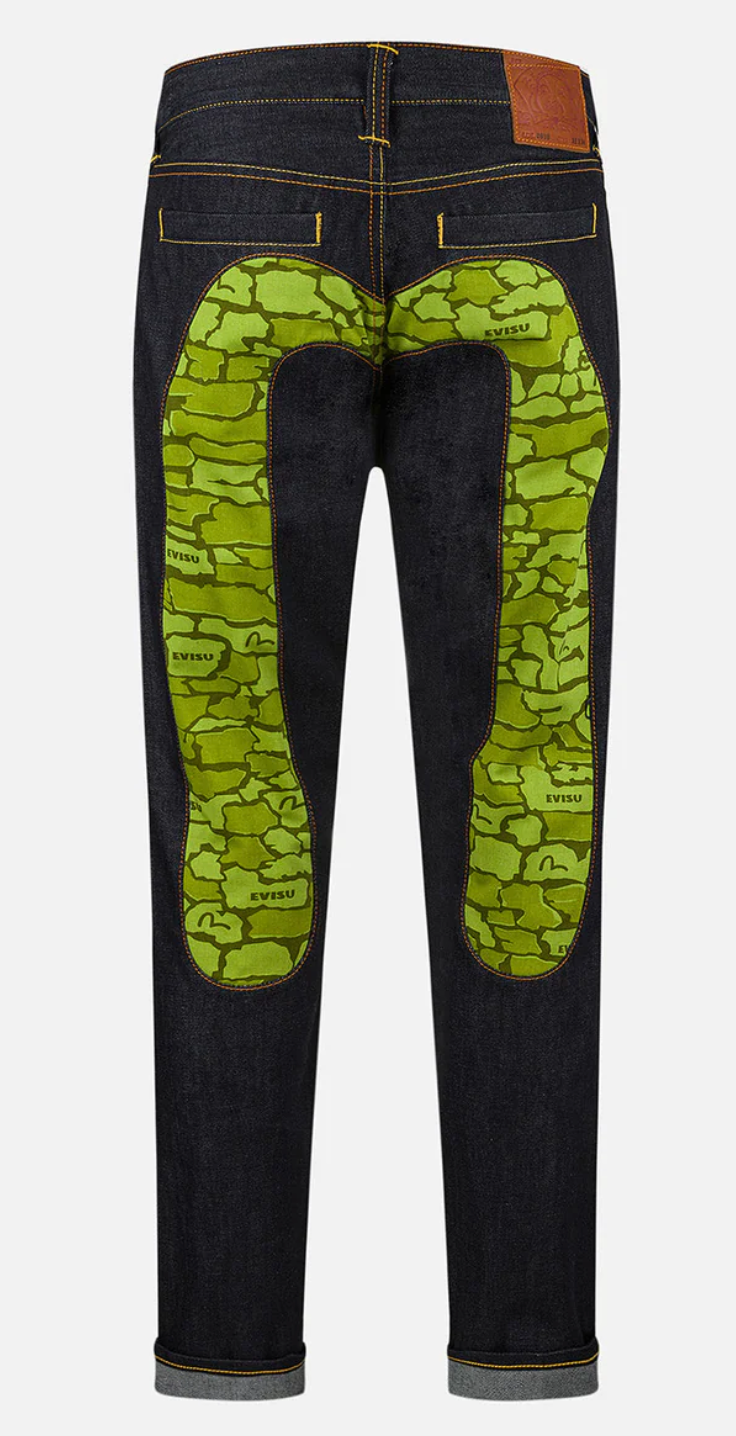 Evisu Ishigaki Camouflage Inserted Daicock Slim Fit Jeans #2010 no.1