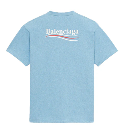 Balenciaga Campaign Politcal Logo T-Shirt Baby Blue