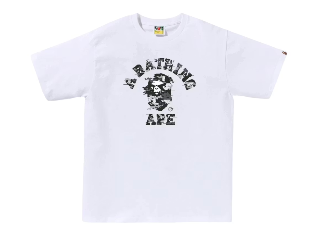 BAPE Multi Pixel Camo College Tee (SS26) White/Black