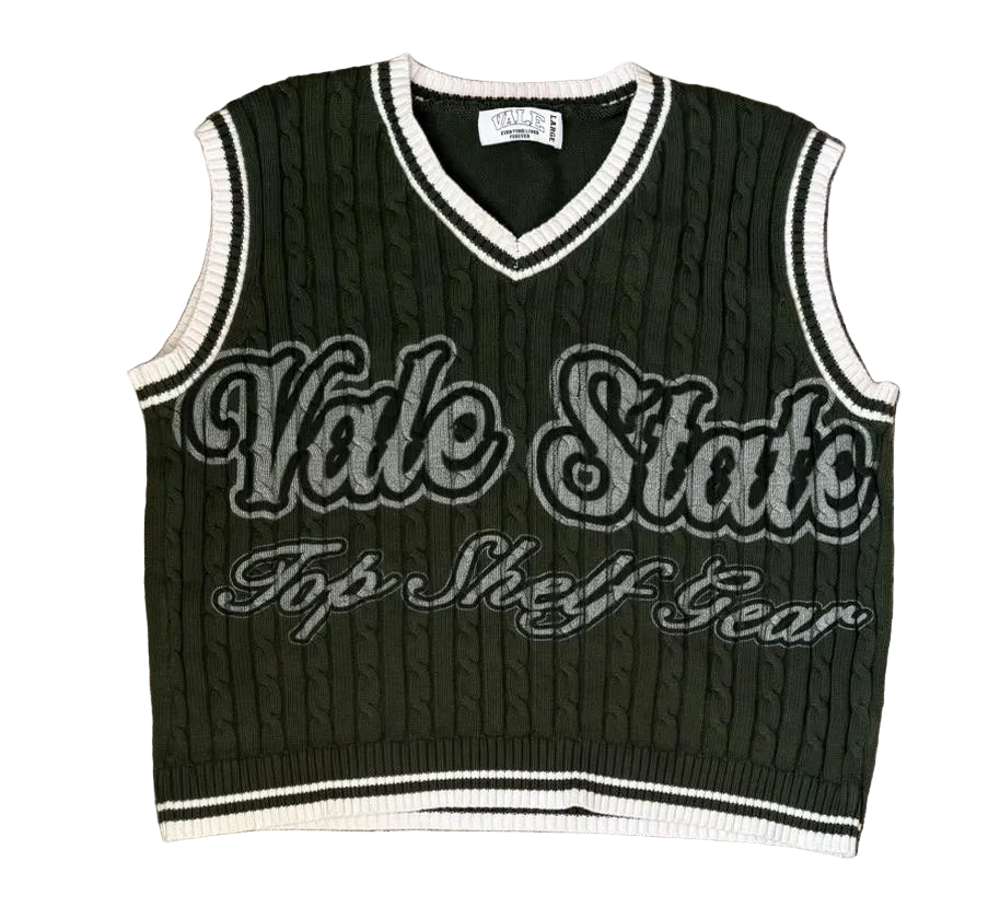 Vale Forever V Neck Sweater Green White