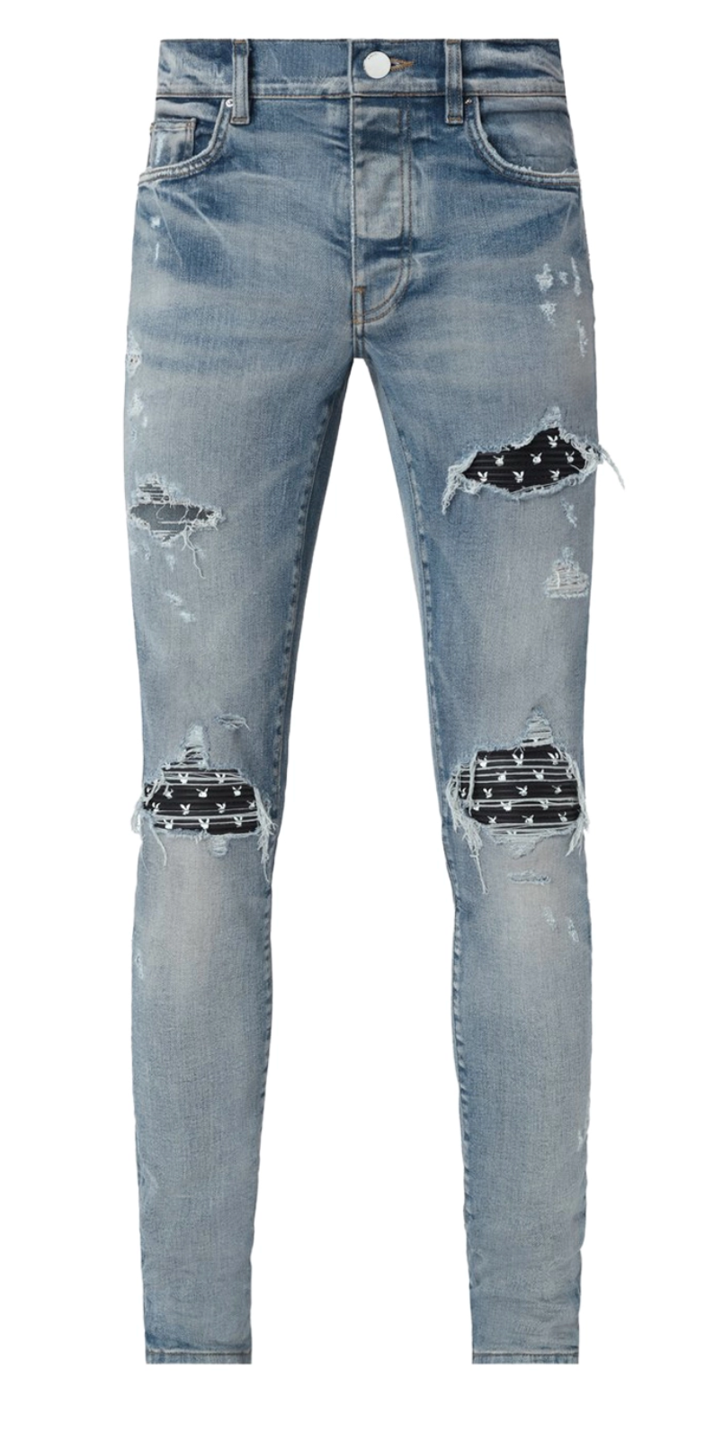 Amiri MX1 Leather Playboy Jean Indigo Blue