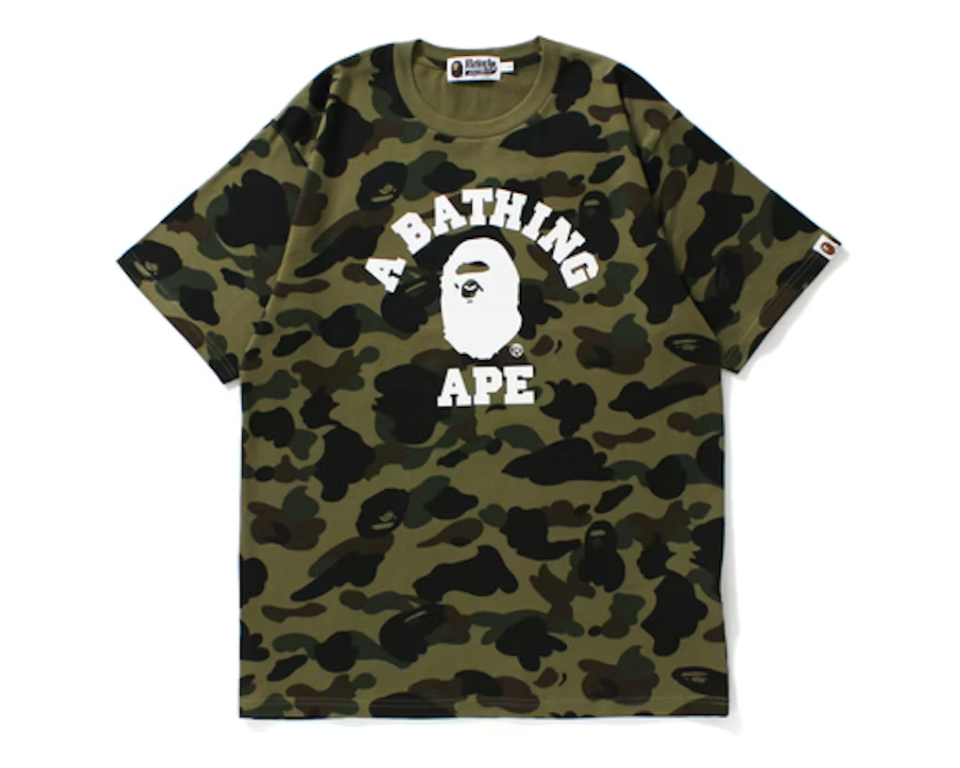 BAPE 1st Camo College Tee Green