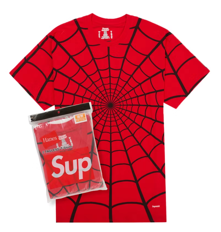 Supreme Hanes Spider-Man Tagless Tees (2 Pack) Red