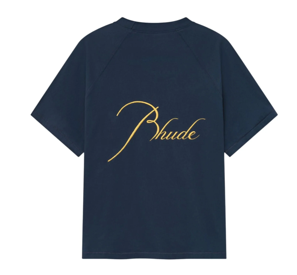 Rhude Embroidered Raglan Sleeve T-shirt Navy