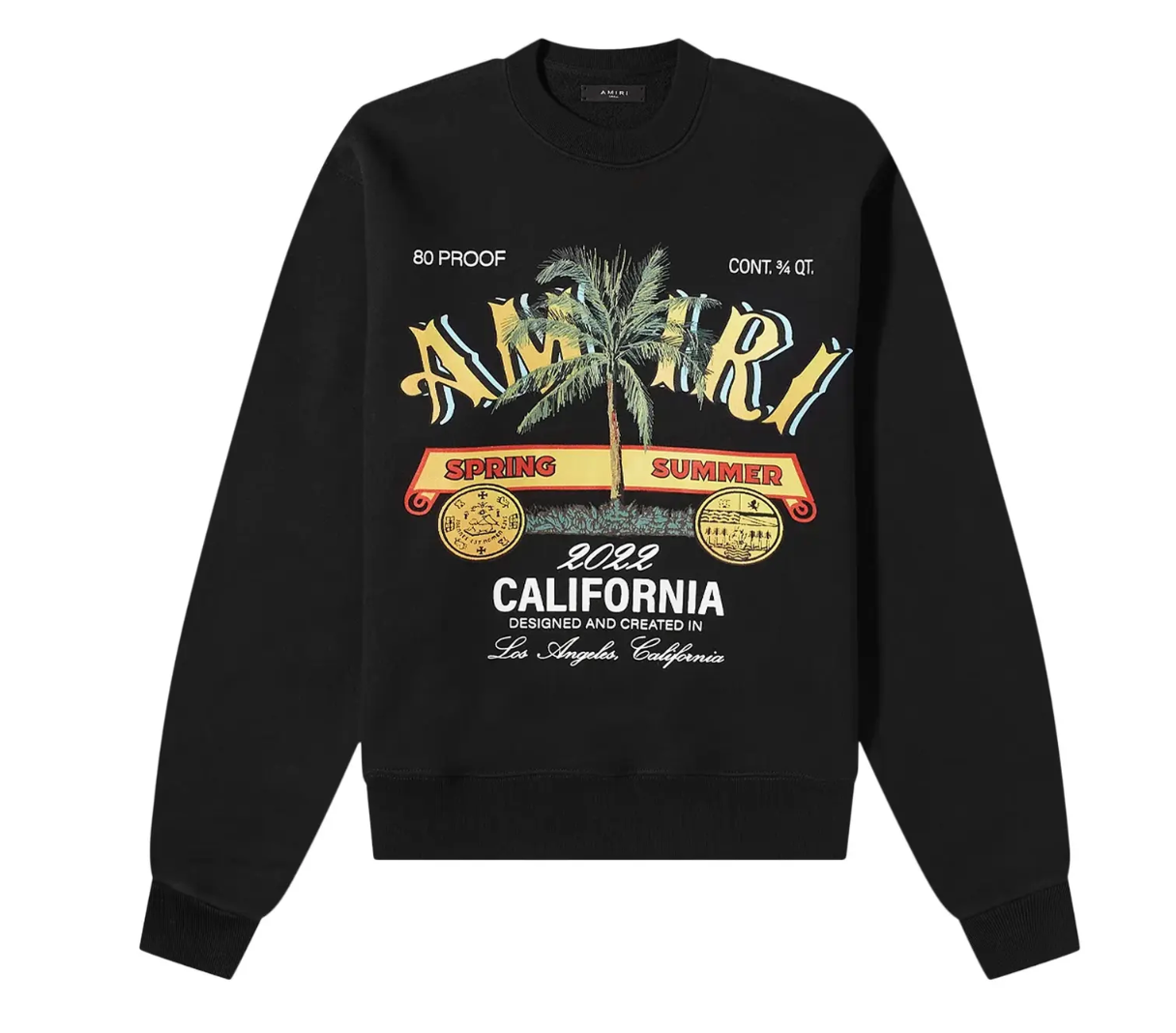Amiri Rum Label Long-Sleeve Crew Black