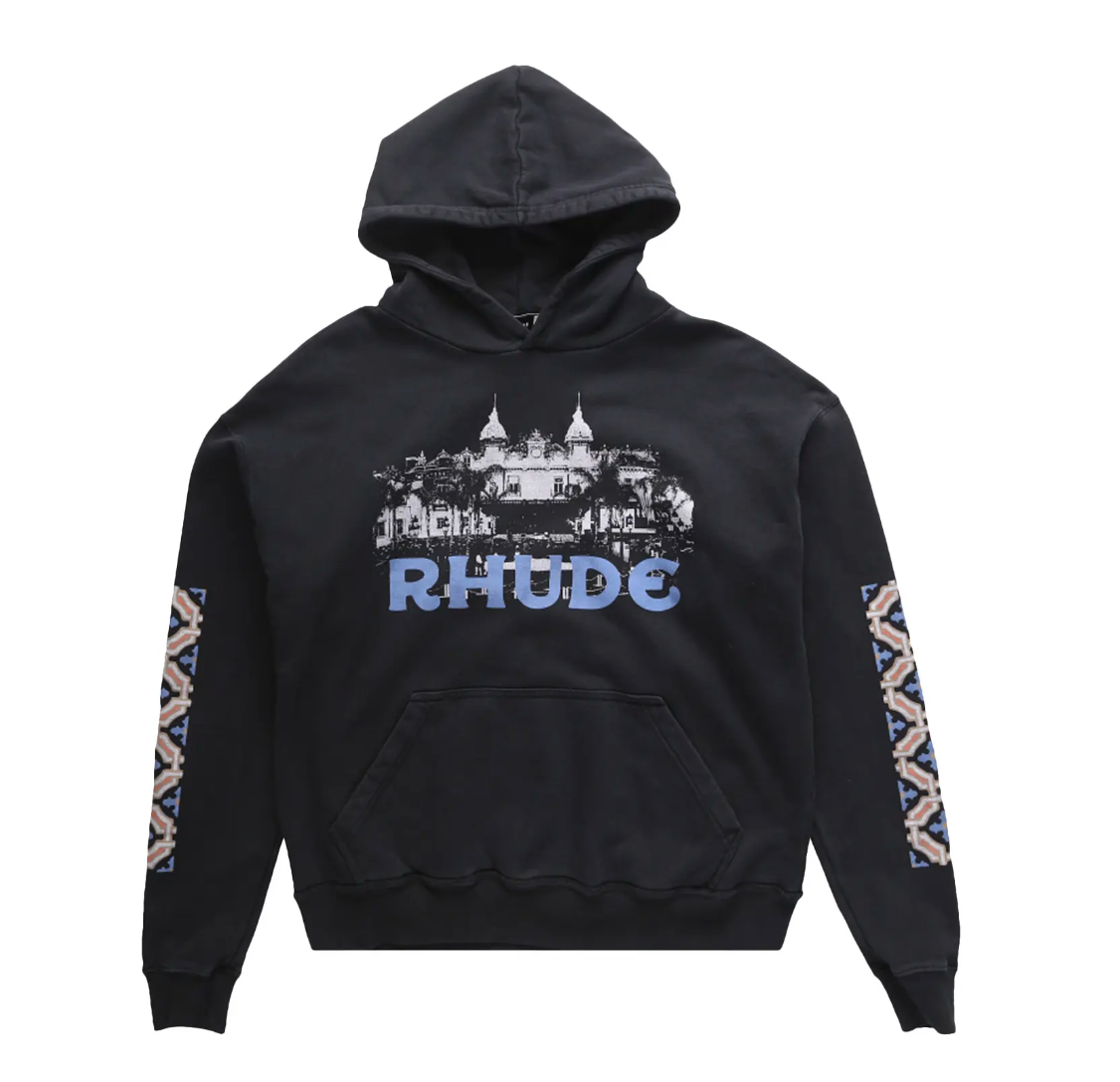 Rhude Casino Hoodie Vintage Black