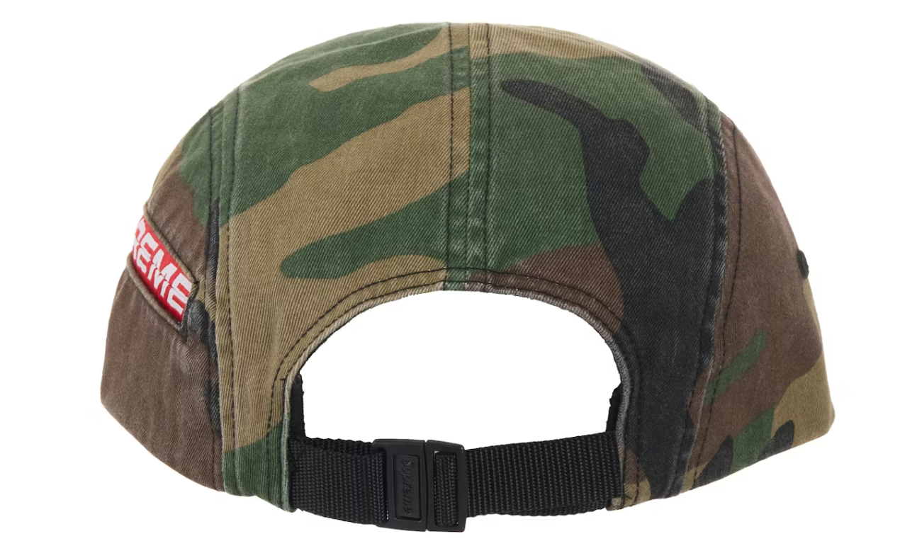 Supreme Side Zip Camp Cap (SS26) Woodland Camo