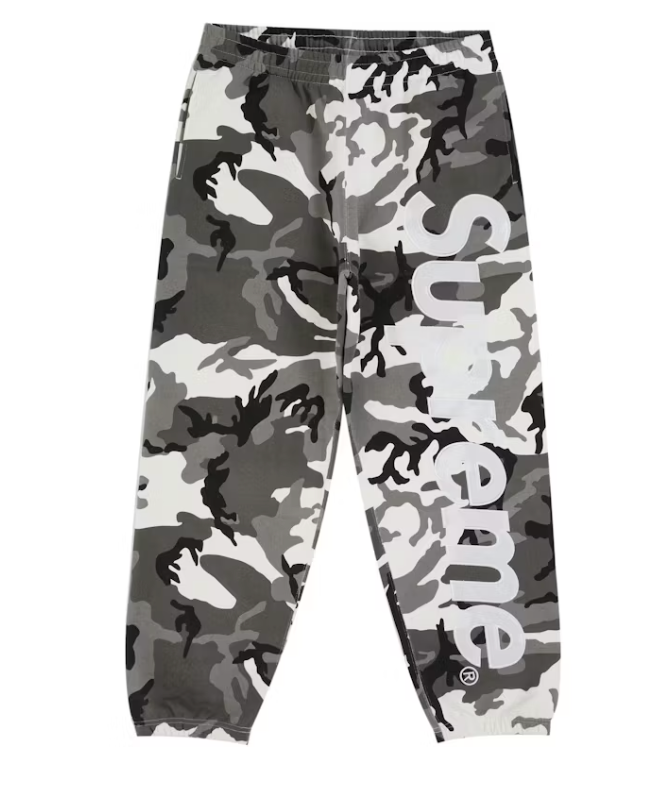 Supreme Satin Applique Hoodie & Sweatpants Set (SS26) Snow Camo