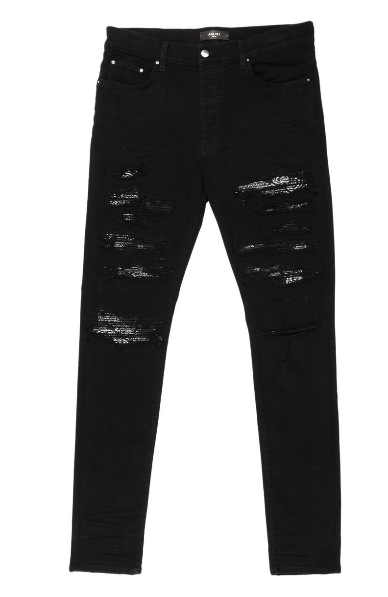 Amiri Thrasher Bone Patch Jeans Black