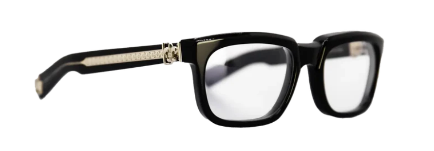Chrome Hearts See You In Tea Glasses Black Gold Hardware
