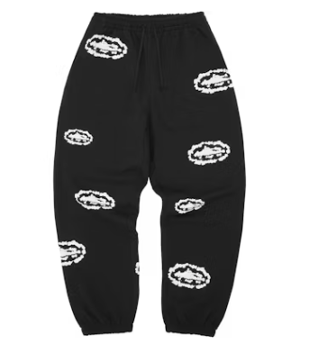 Corteiz x Denim Tears Island Wreath Sweatpant Black