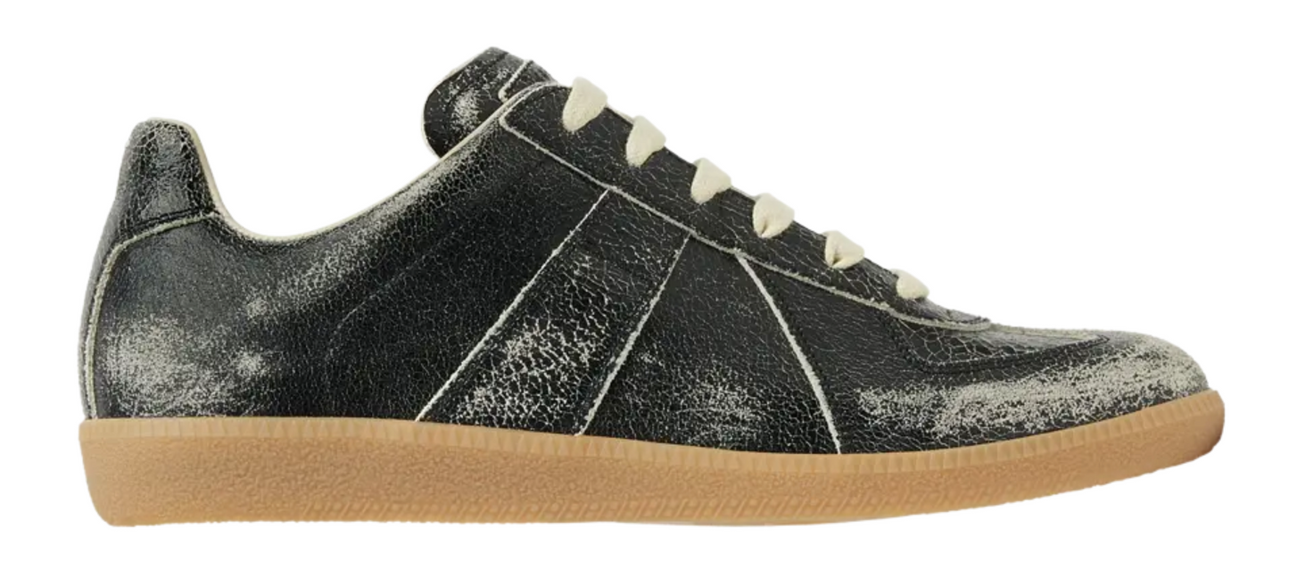 Maison Margiela Replica Black White Crackled Leather