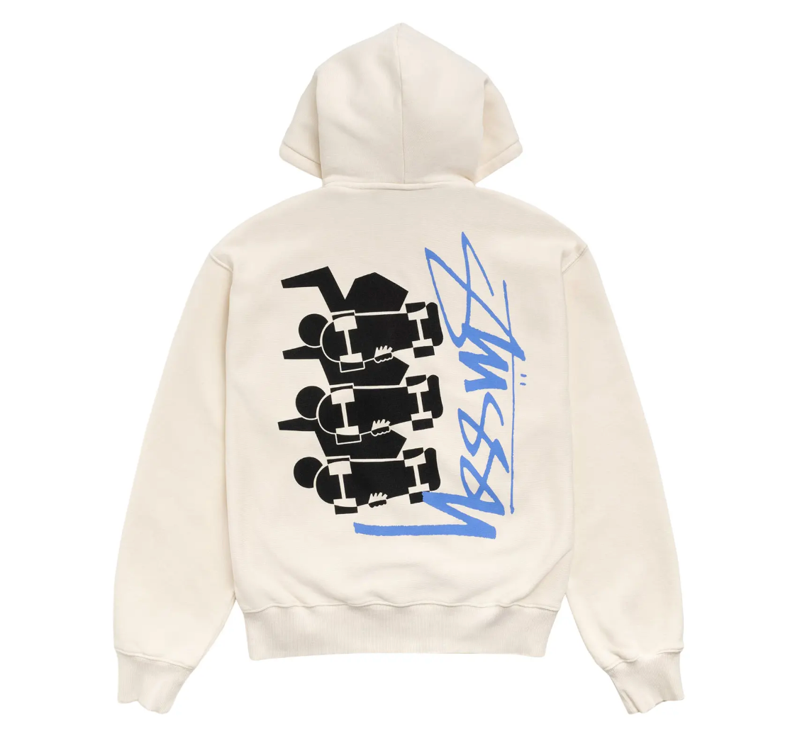 Stussy Stack Zip Hoodie Pigment Dyed Bone