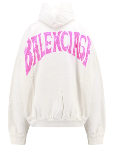 Balenciaga Paris Tropical Round Hoodie White/Pink