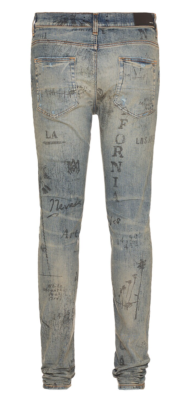 AMIRI Military Stencil Denim Jeans Clay Indigo