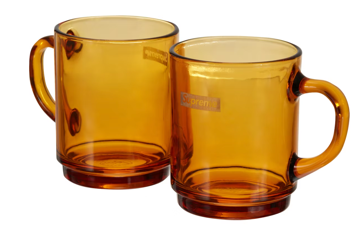 Supreme Duralex Glass Mugs (Set of 6) Clear/Amber