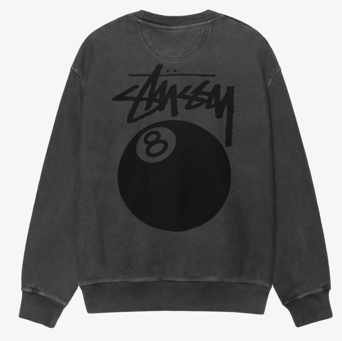 Stussy 8 Ball Pigment Dyed Crew Black