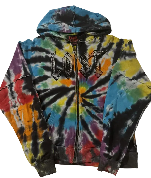 Lost Intricacy Tie Dye Zip Up Hoodie