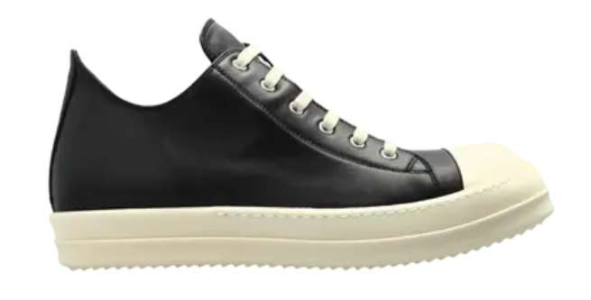 Rick Owens Ramones Low Sneaker Black Milk