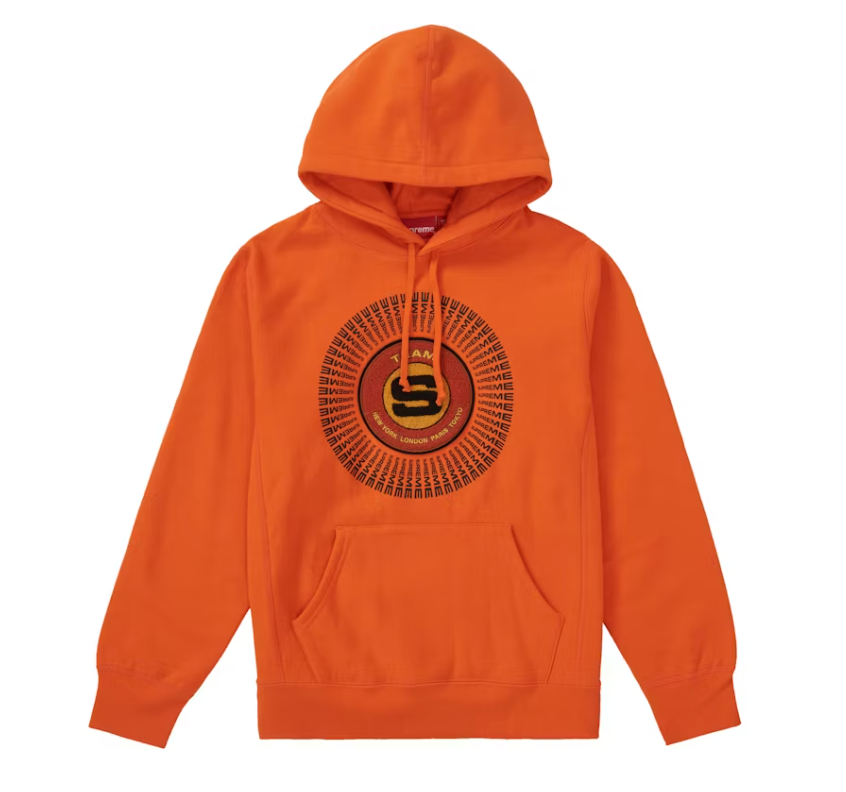 Supreme Chenille Applique Hooded Sweatshirt Orange